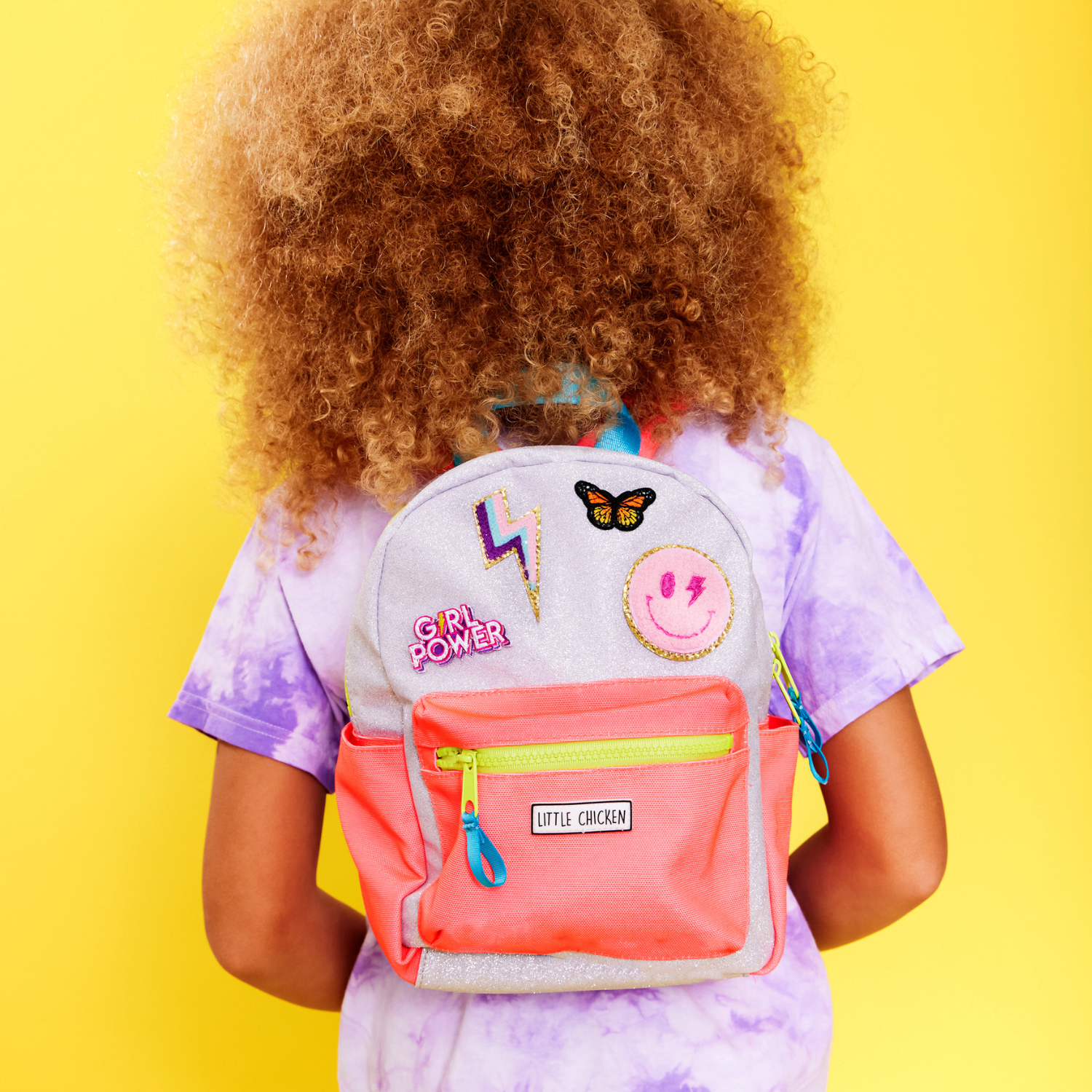 girls patch glitter rainbow mini backpack Glitter Mini Backpack with Patches