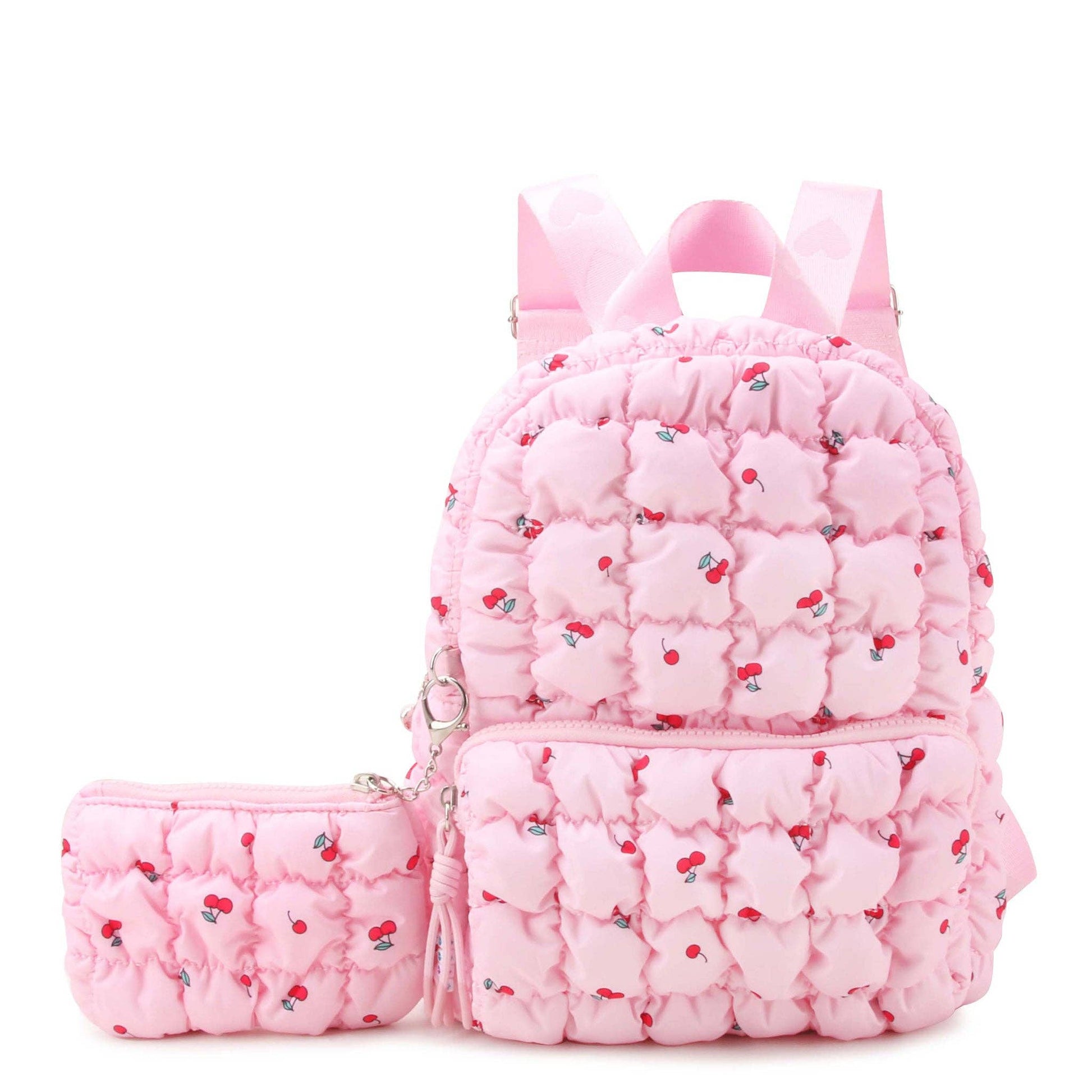 cherry mini backpack Quilted Scrunchies Cherry Printed Mini Backpack with Coin Purse