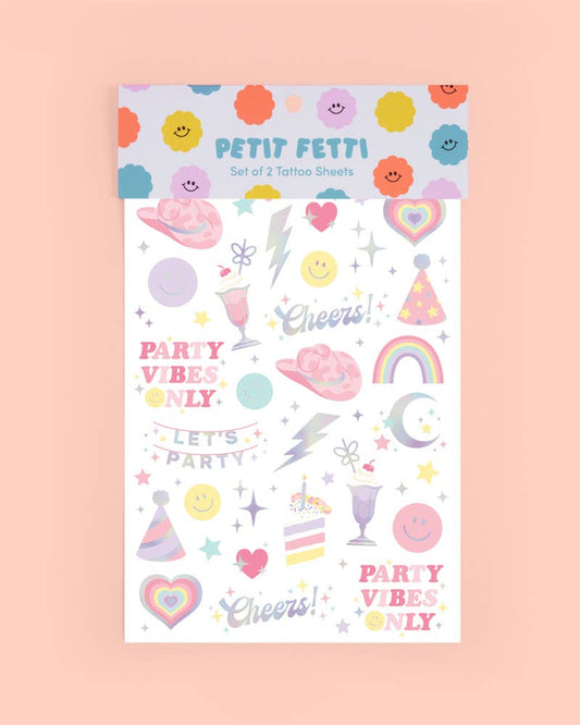 Pastel Pretty Party Temporary Tattoos Favors,Preppy Supplies
