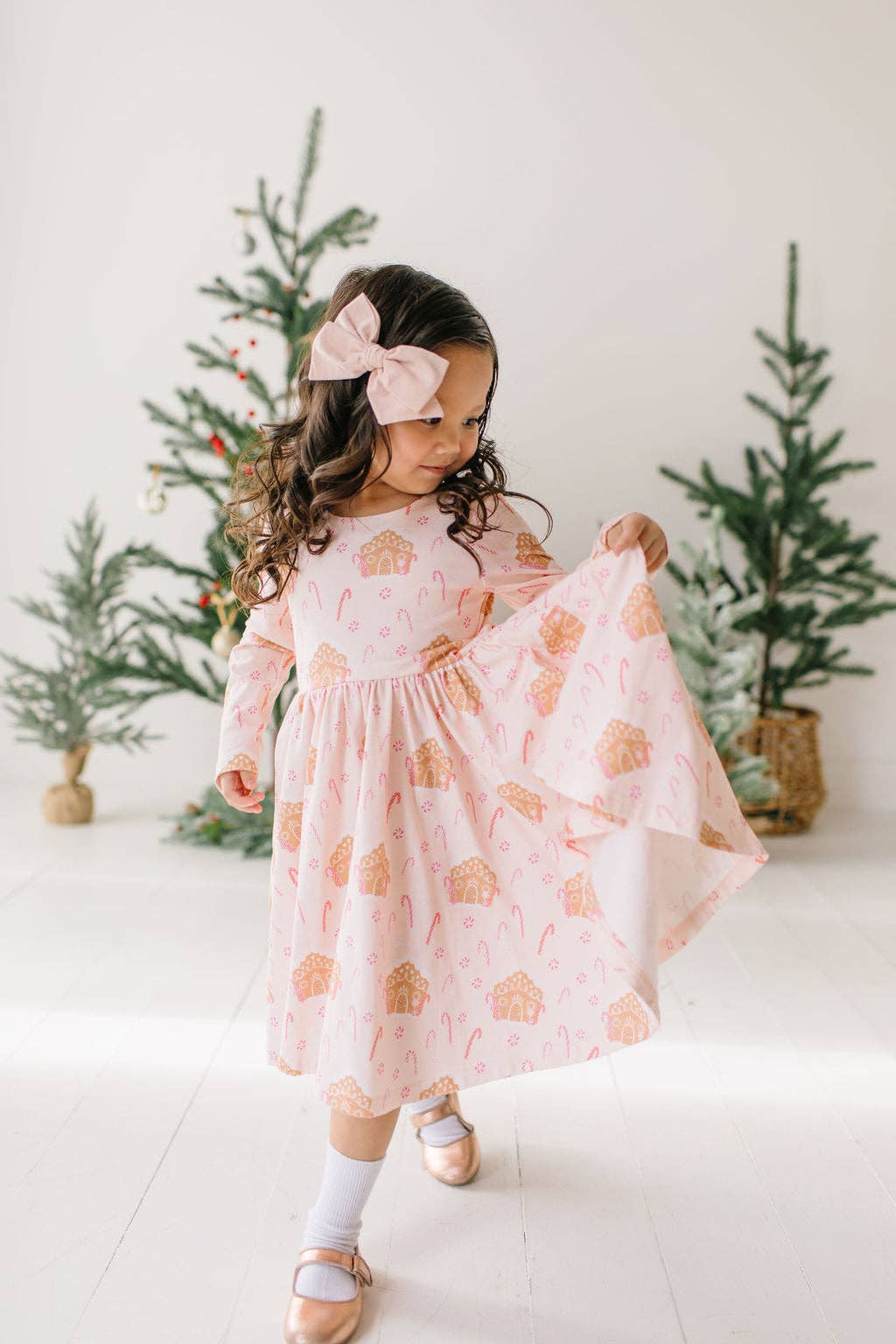 Gwendolyn Dress in Gingerbread | girls Christmas Dress