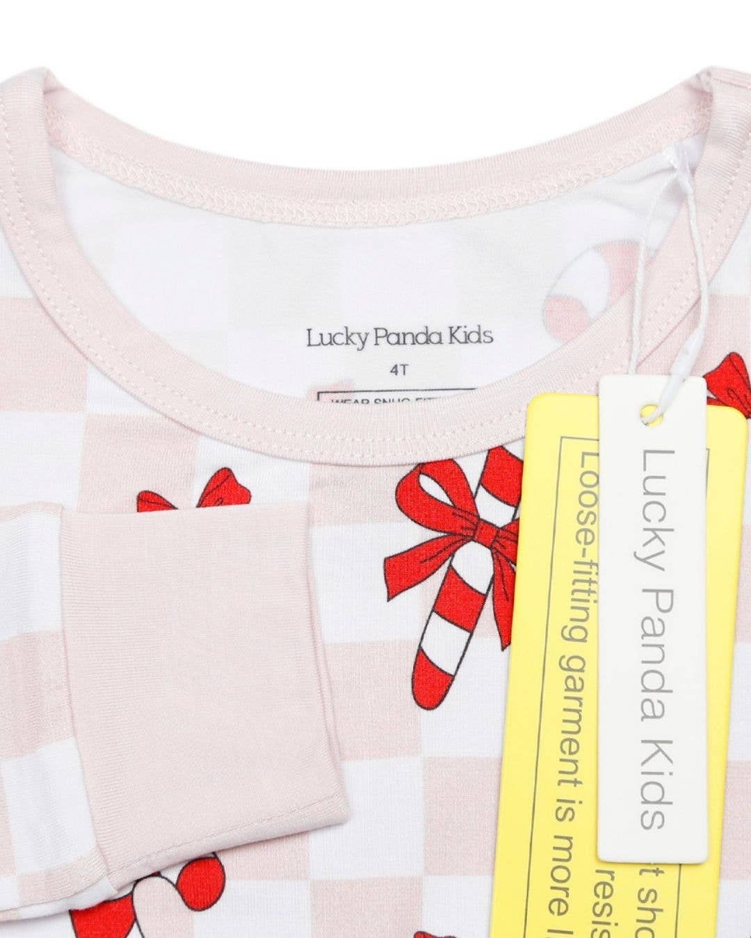 Christmas Bamboo Kids Two Piece Set | Bows & Candy Cane