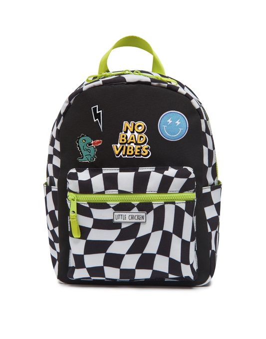 Checkered Toddler Pre-K Backpack w/ Patches Back to School