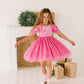 Diana Puff Dress in Bubblegum Confetti | Girls Luxury Dress