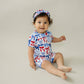 4th of July Bamboo Shorts Set | Red-White & Bows