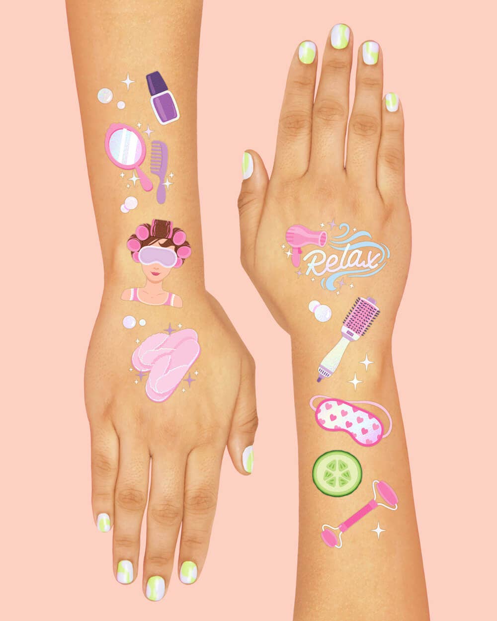 Spa Day Temporary Tattoos, Bday Gift, Goodie Bag