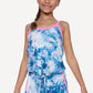 Simply Soft Strappy Dolphin Short Romper - Denim Pink Bolts