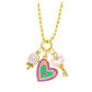 Heart, Lollipop & Key Gold Charm Necklace By ZOMI GEMS