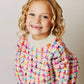 Kids Rainbow Colored Knit Texture Crew Neck Fall Sweater