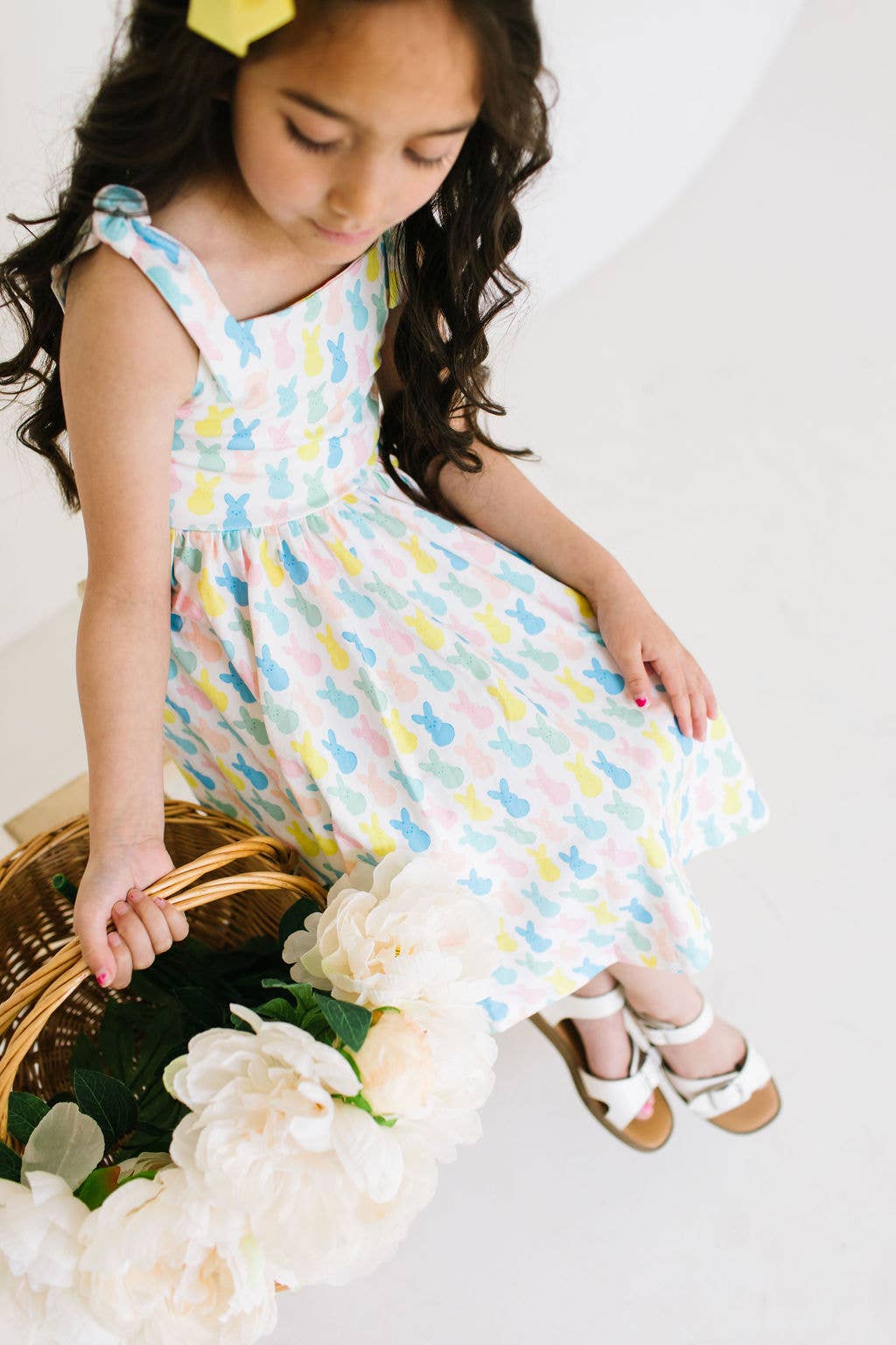 Valerie Twirl Dress in Marshmallow Bunny