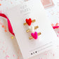 Red, White & Hot Pink Felt Heart Clip Set