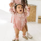 Hayley Romper in Crushed Blush Velvet | Baby | Fall | Winter