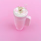 Pink Glittered Trendy Tumbler Christmas Ornament