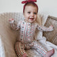 Candy Cane Lane Zippy Romper Christmas Pajamas Baby Girl PJs