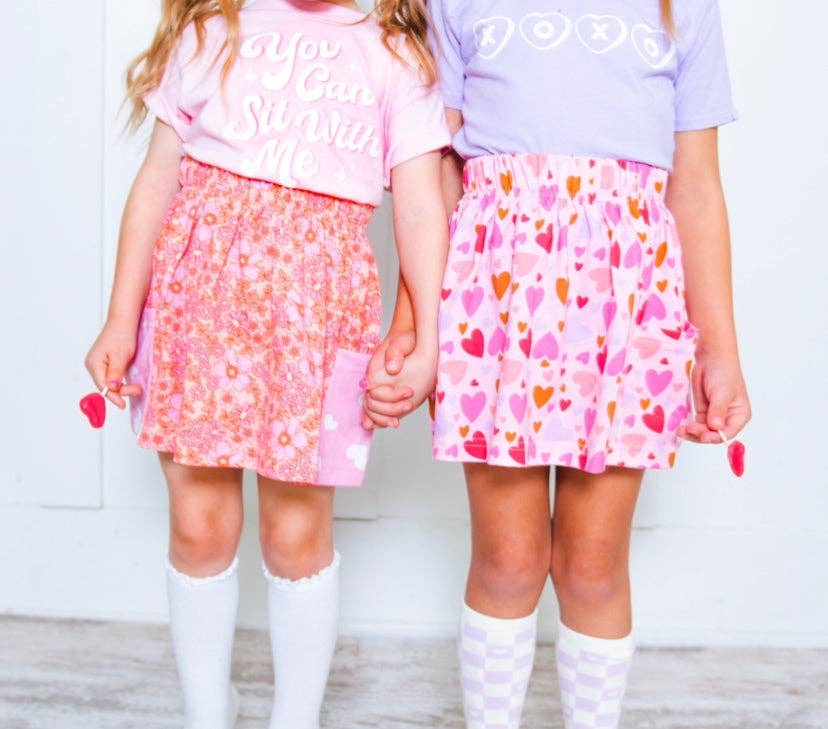 Girls Pocket Valentines Skirt