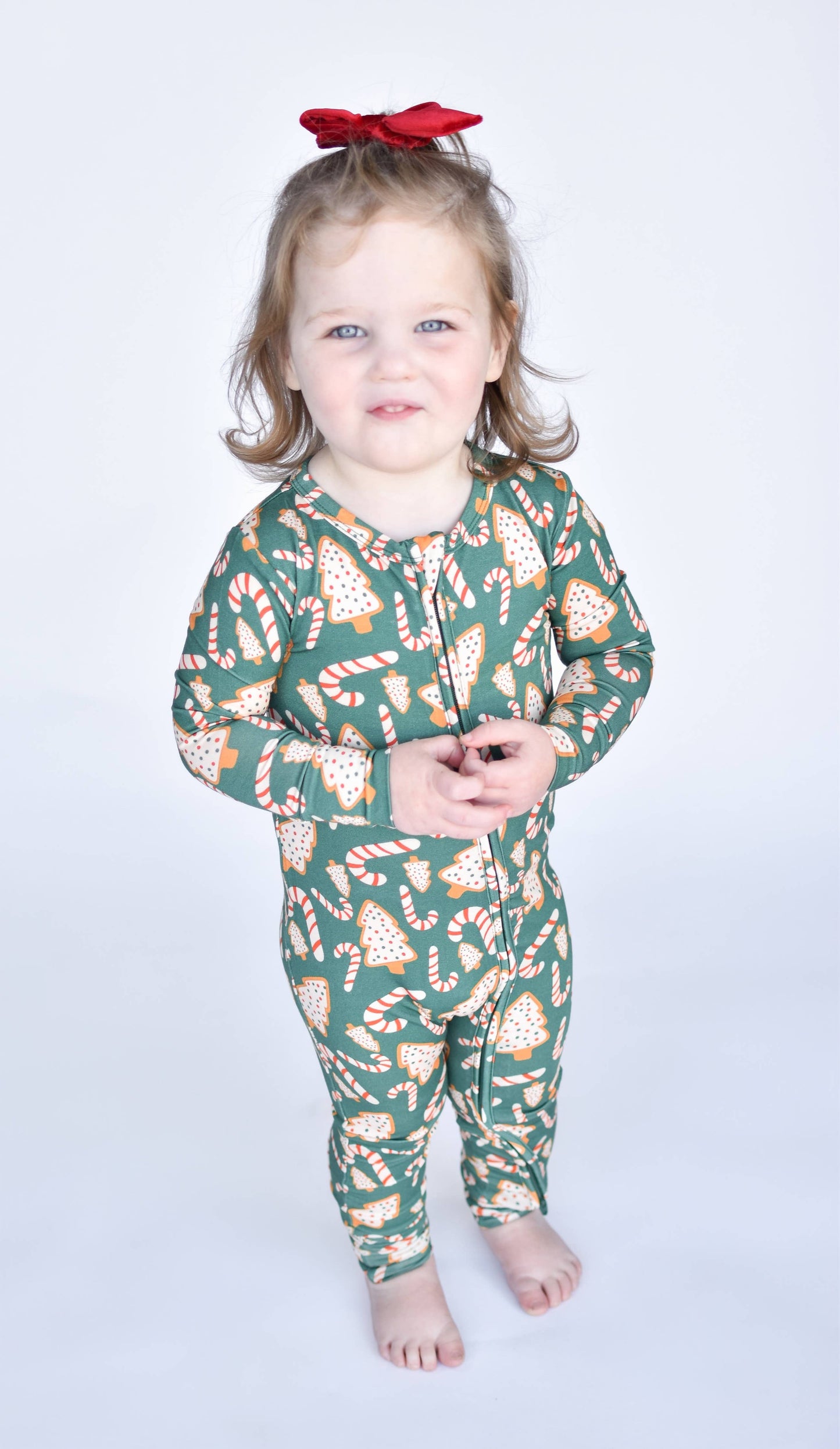 Christmas Cookies Convertible Bamboo Pajamas for Babies, Holiday Family Matching Pajamas, Bamboo PJs