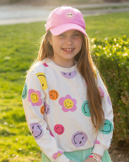 Sun Love Bow Baseball Hat (Tween Girls)
