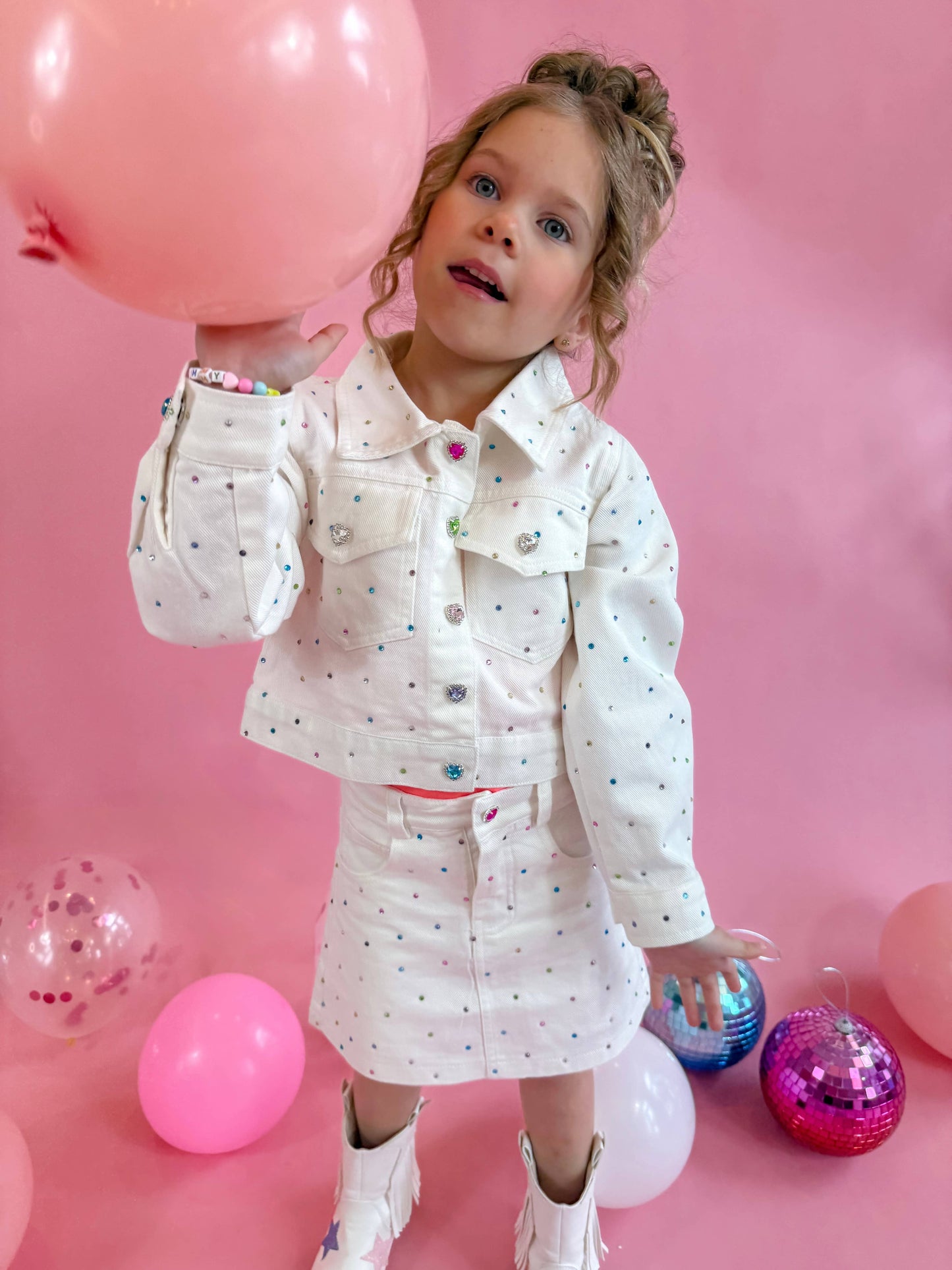 White Denim Gem Set