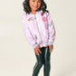 Purple Sequins Bomber Jacket