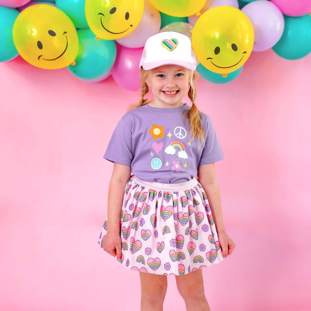 Rainbow Heart Patch Trucker Hat - Kids Spring Hat