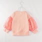 Halloween Pink Spooky Puff Sleeves Girl Top