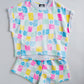 XOXO by Magpies All Over Checker French Terry Short