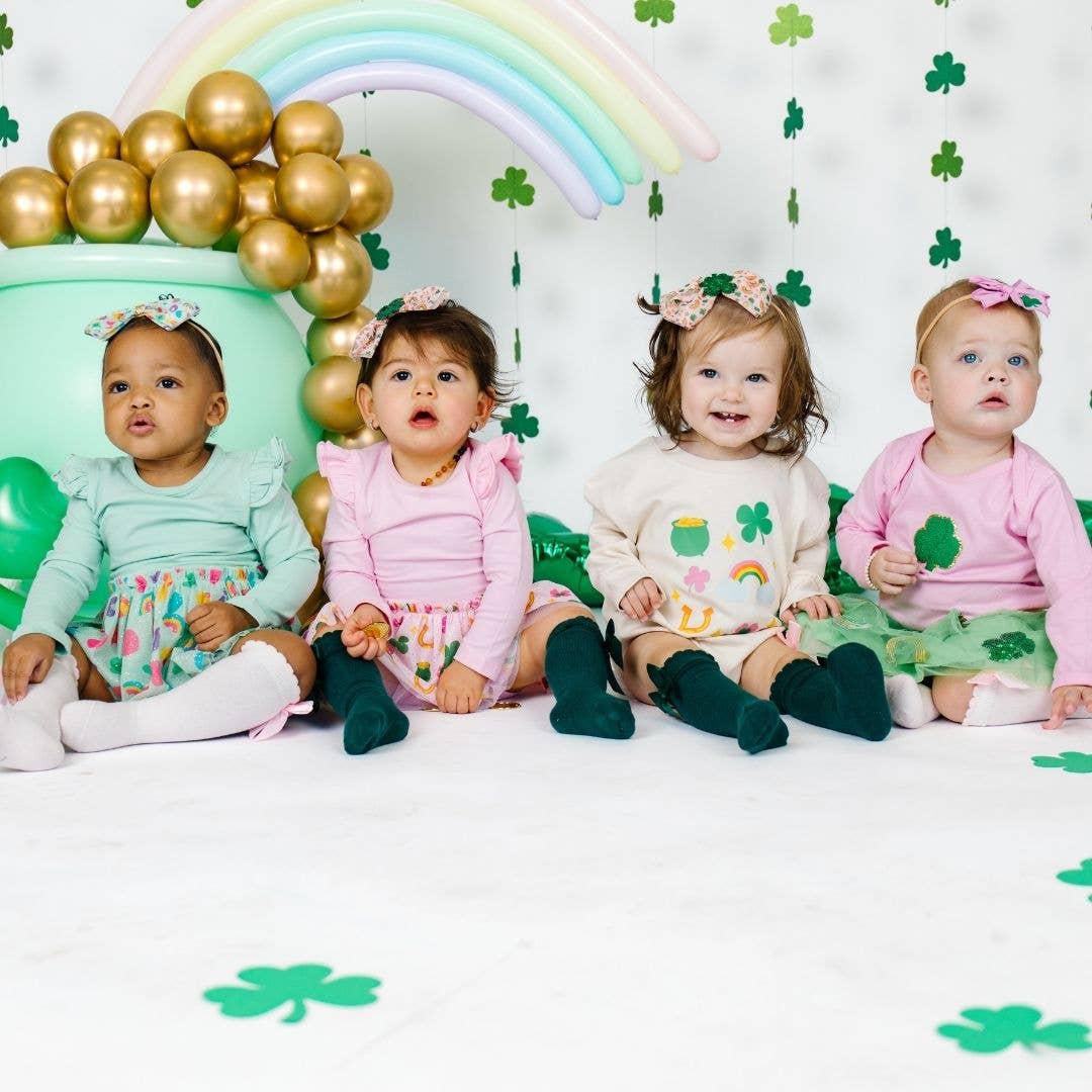 Lucky Charm St. Patrick's Day Long Sleeve Tutu Bodysuit