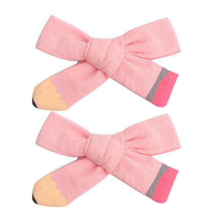Back to school Hair Bow Clip Cute Pencil Bows Clips for Girl