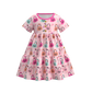 Halloween Print button layered ruffle dress