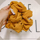 Gold Mustard Ribbed Oversized Scrunchy