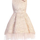 SK806 - pleated luxe jacquard hi-low dress