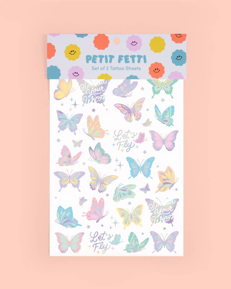Let's Fly Tats - 70 foil temporary tattoos