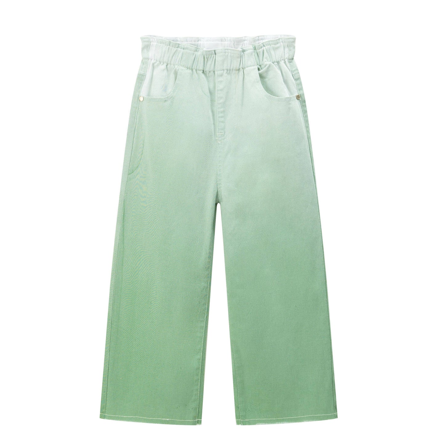 Gradient Green Jeans For Kids Girls