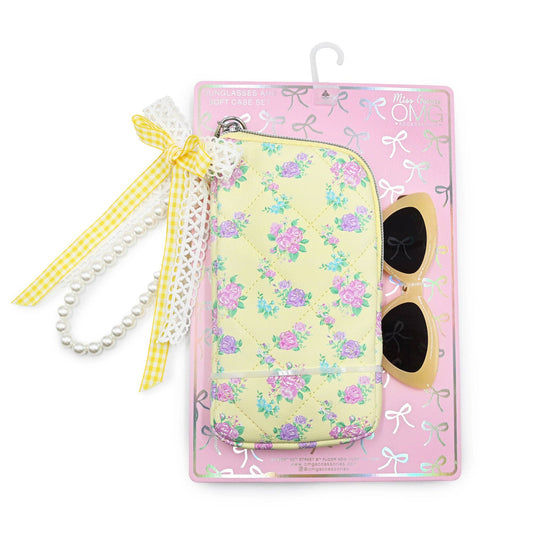Floral Wristlet Case and Sunglasses