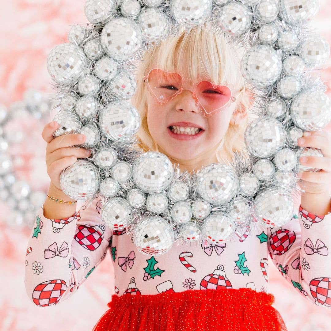 Disco Christmas Long Sleeve Tutu Dress Kids Holiday