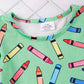 Girls Colorful Crayon Ruffle Flare Dress for back to school