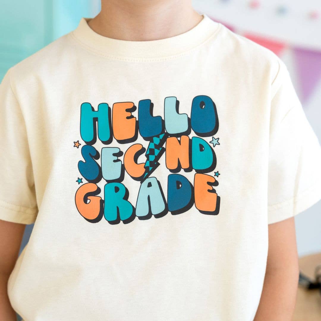 Hello Second Grade Short Sleeve T-Shirt -Back to School Kids
