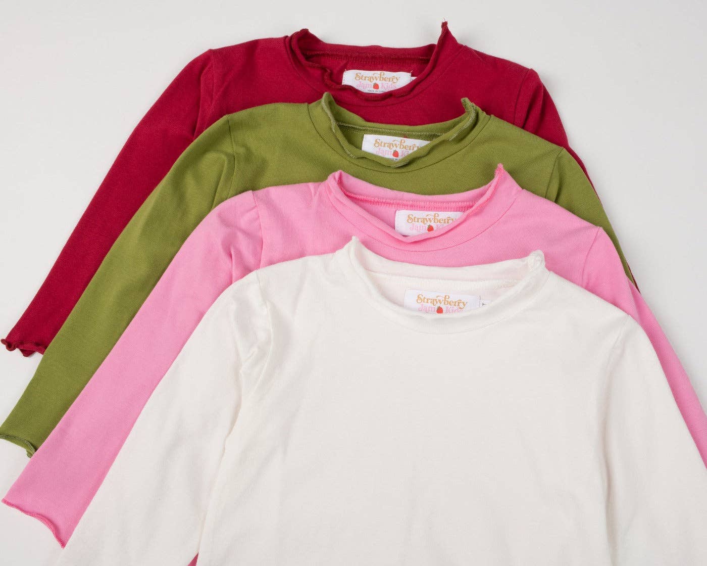 Lettuce Hem Girls Long Sleeve Solid Shirt