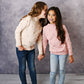 Kids Pink Pom Pom Fall Winter Crew Neck Sweater