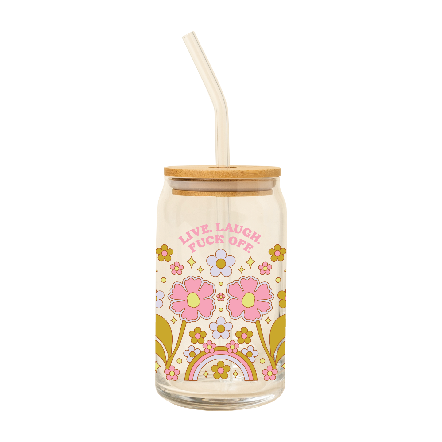 NEW! Can Glass w/Lid + Straw