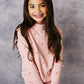 Kids Pink Pom Pom Fall Winter Crew Neck Sweater