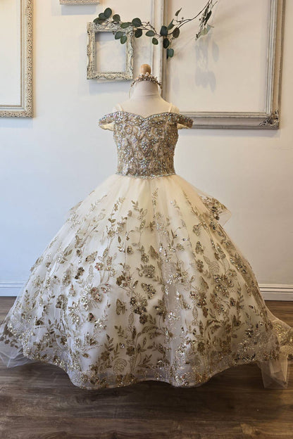 Detachable Train With Stones and Gems Mini Quince Dress