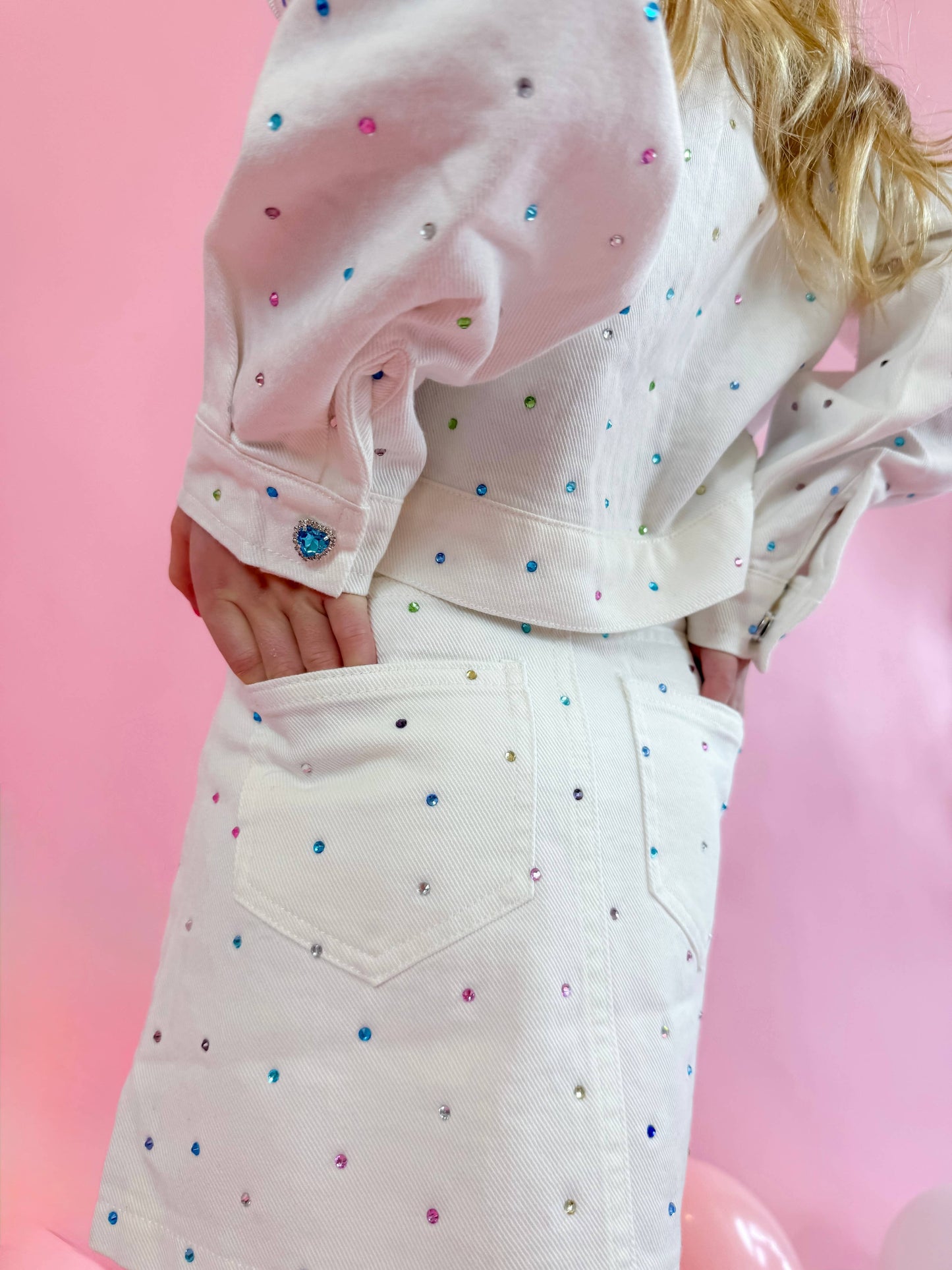 White Denim Gem Set
