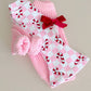Christmas Candy Cane Kids & Baby Flare Pants | Pink