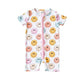 Smiley Bamboo Short Romper | Pink