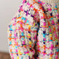 Kids Rainbow Colored Knit Texture Crew Neck Fall Sweater