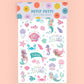 Mermaid Party Foil Kids Temporary Tattoos, Activity, Favor