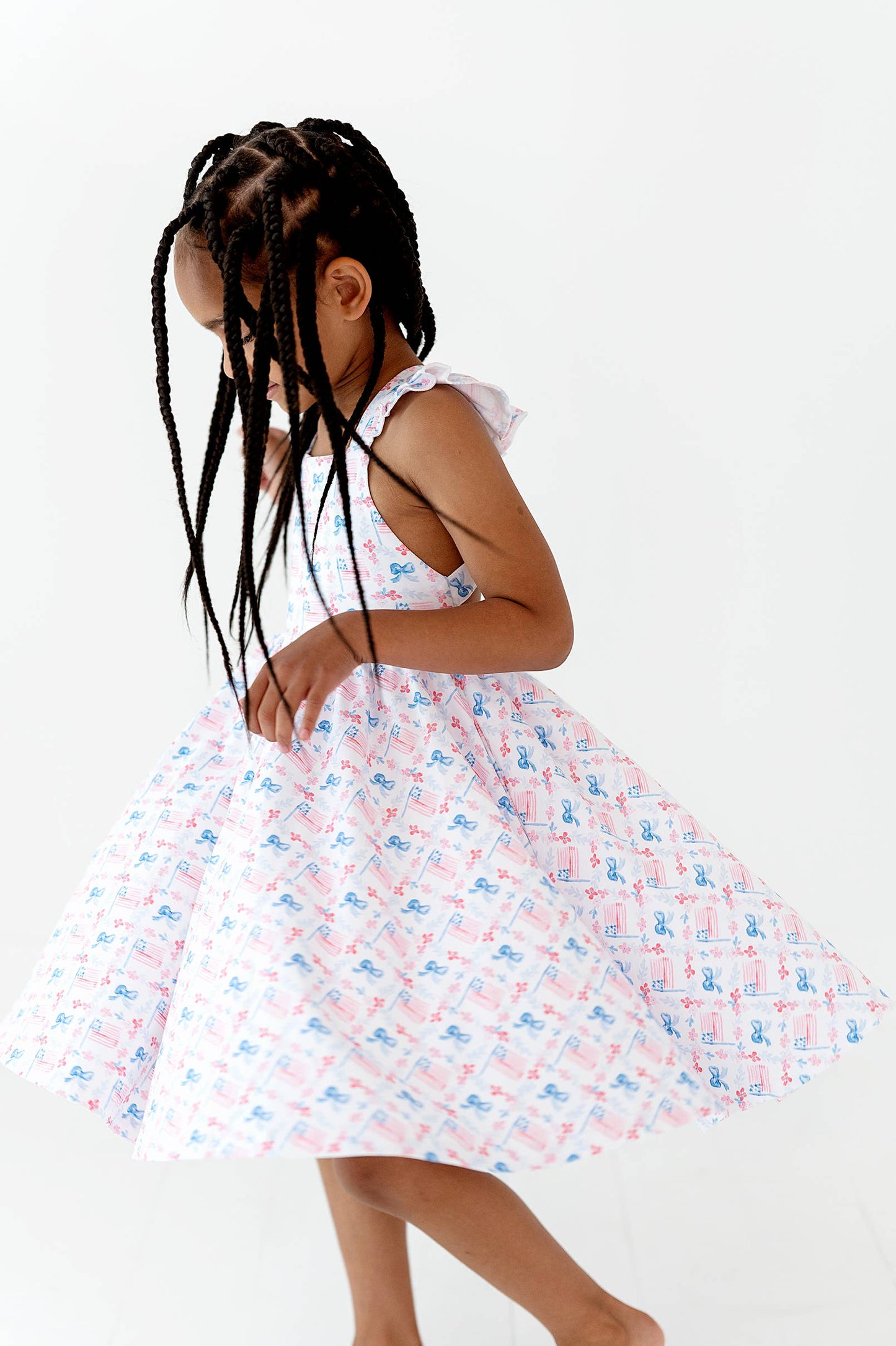 Rosita Dress in Patriotic Flags| Pocket Twirl Dress