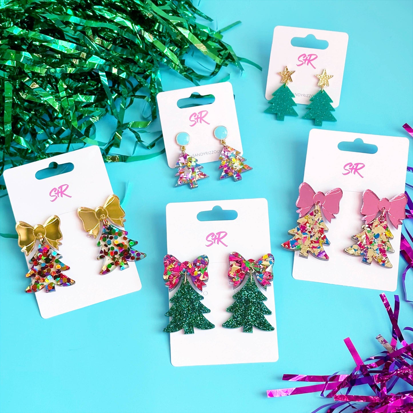 Confetti Acrylic Tween Christmas Tree Dangle