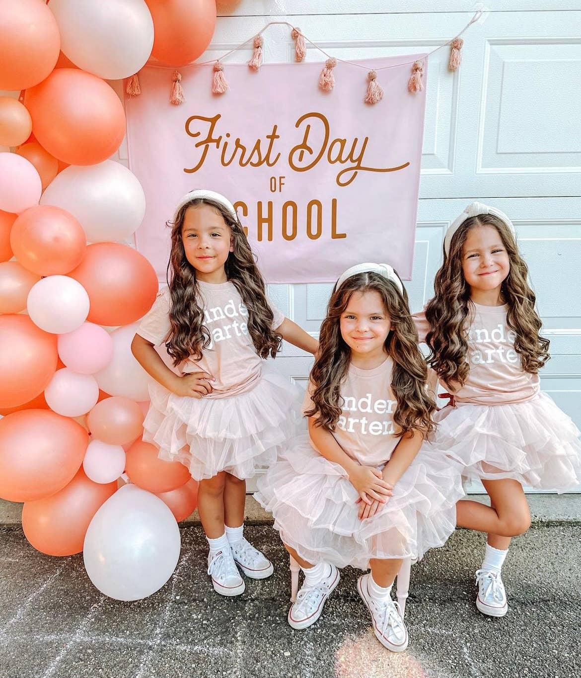 {Pink & Gold} First Day of School Banner
