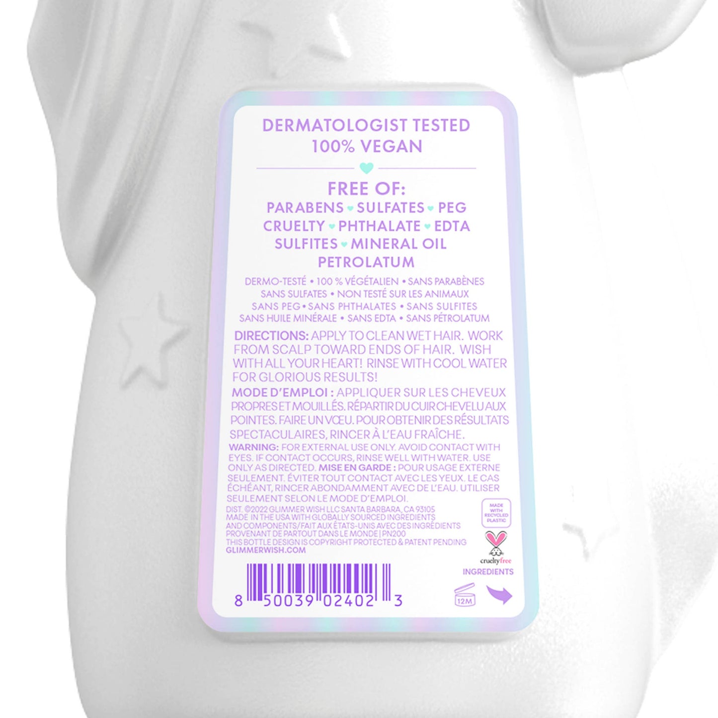 Unicorn Kids Conditioner, Paraben and Sulfate Free